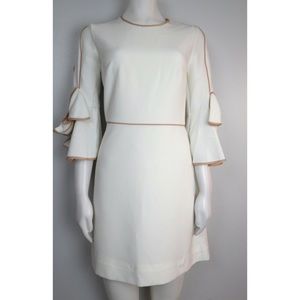 Just Taylor white dress with bell sleeves